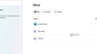 Ideas menu in Microsoft Loop