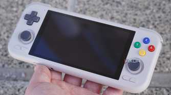 The Retroid Pocket 4 Pro in hand.