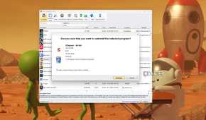 A screenshot showing the Revo unsinstaller removing CCcleaner.