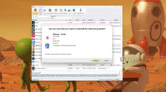 A screenshot showing the Revo unsinstaller removing CCcleaner.