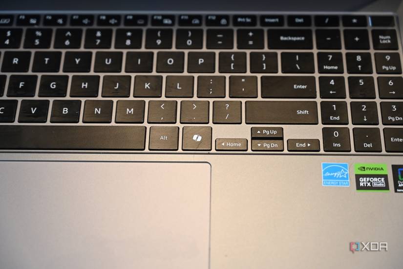 Top view of Samsung Galaxy Book 4 Ultra keyboard