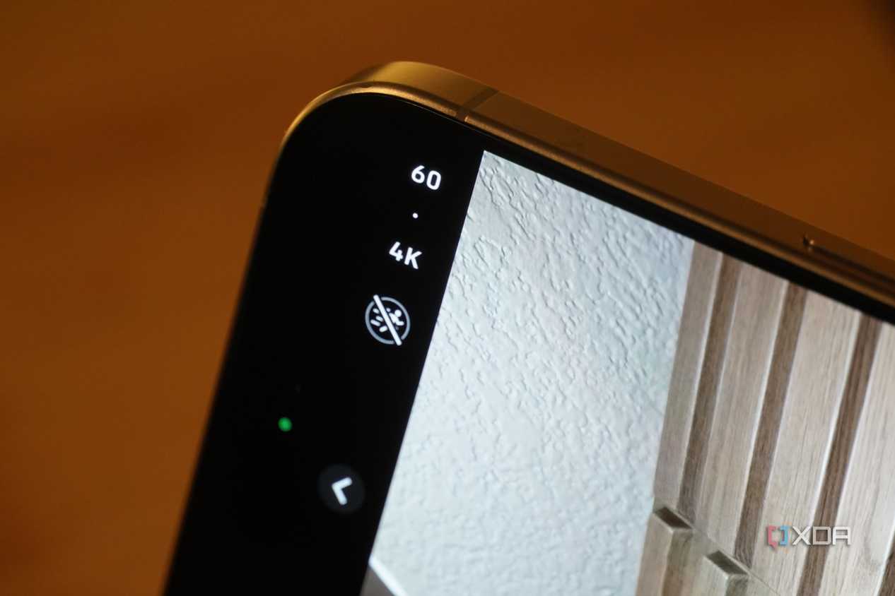 The 4K 60 setting in the iPhone camera app.