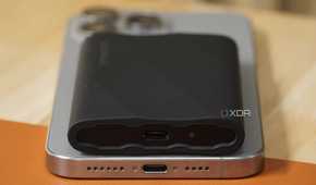 The USB-C ports on an iPhone and Samsung T9 SSD.
