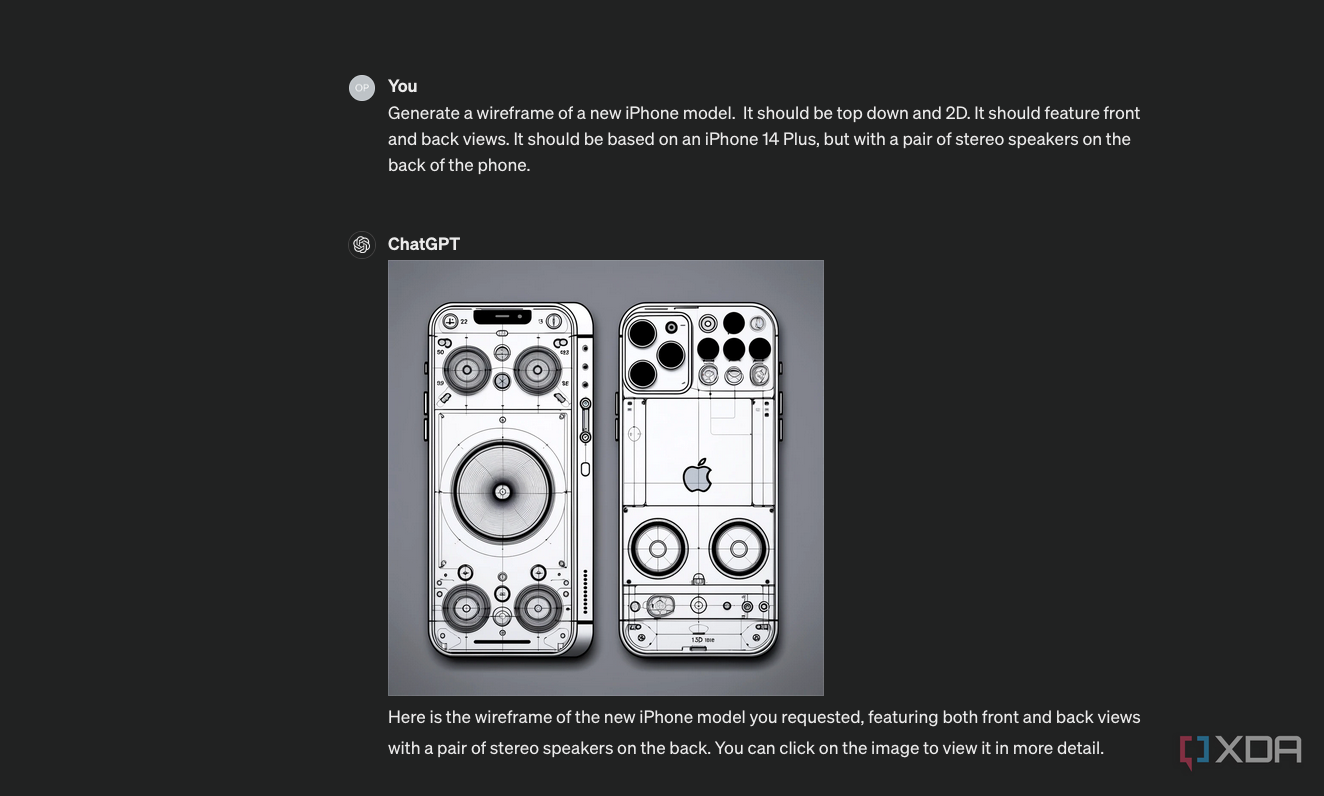 LLM-Wireframe de un iPhone