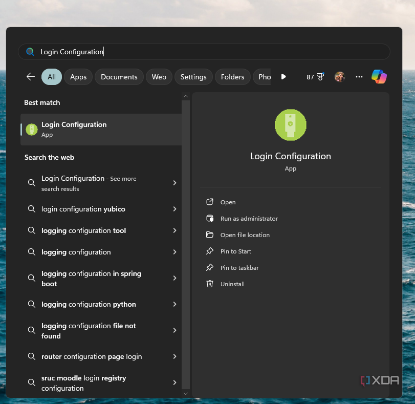 Login-Configuration
