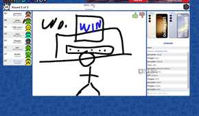A screenshot showing the Scribbl.io gameplay.
