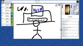 A screenshot showing the Scribbl.io gameplay.