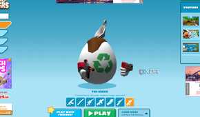 A screenshot showing the Shell Shockers lobby screen.