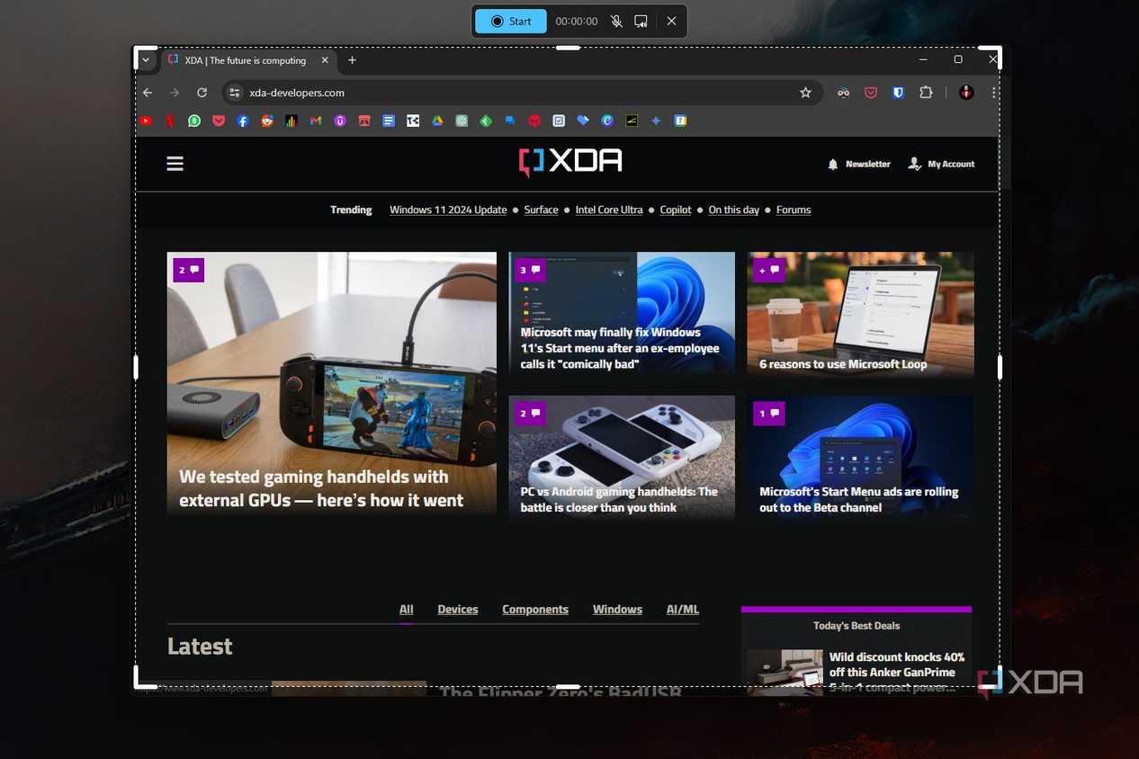 Windows 11 Snipping Tool new recording feature with audio and video.