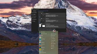 Screenshot of a Windows 11 desktop with the StartAllBack Start menu