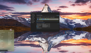 Screenshot of a Windows 11 desktop with StartAllBack showing the taskbar with the Start menu in the left corner but centered icons