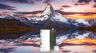 Screenshot of a Windows 11 desktop with StartAllBack Start menu in Windows 7 style