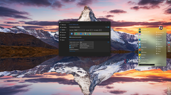 Screenshot of a Windows 11 desktop with StartAllBack showing the taskbar on the right side and with extra small icons