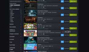 Screenshot of free games on Steam