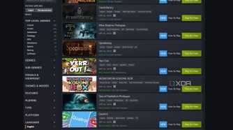 Screenshot of free games on Steam