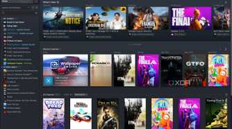 Screeshot of Steam library showing games and software