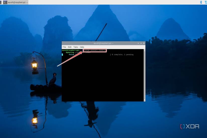 The command to install Tickrs