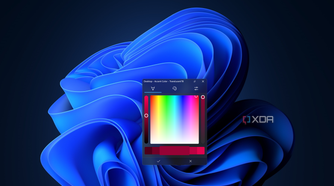 Screenshot of Windows 11 with an opaque red taskbar and a TranslucentTB color picker
