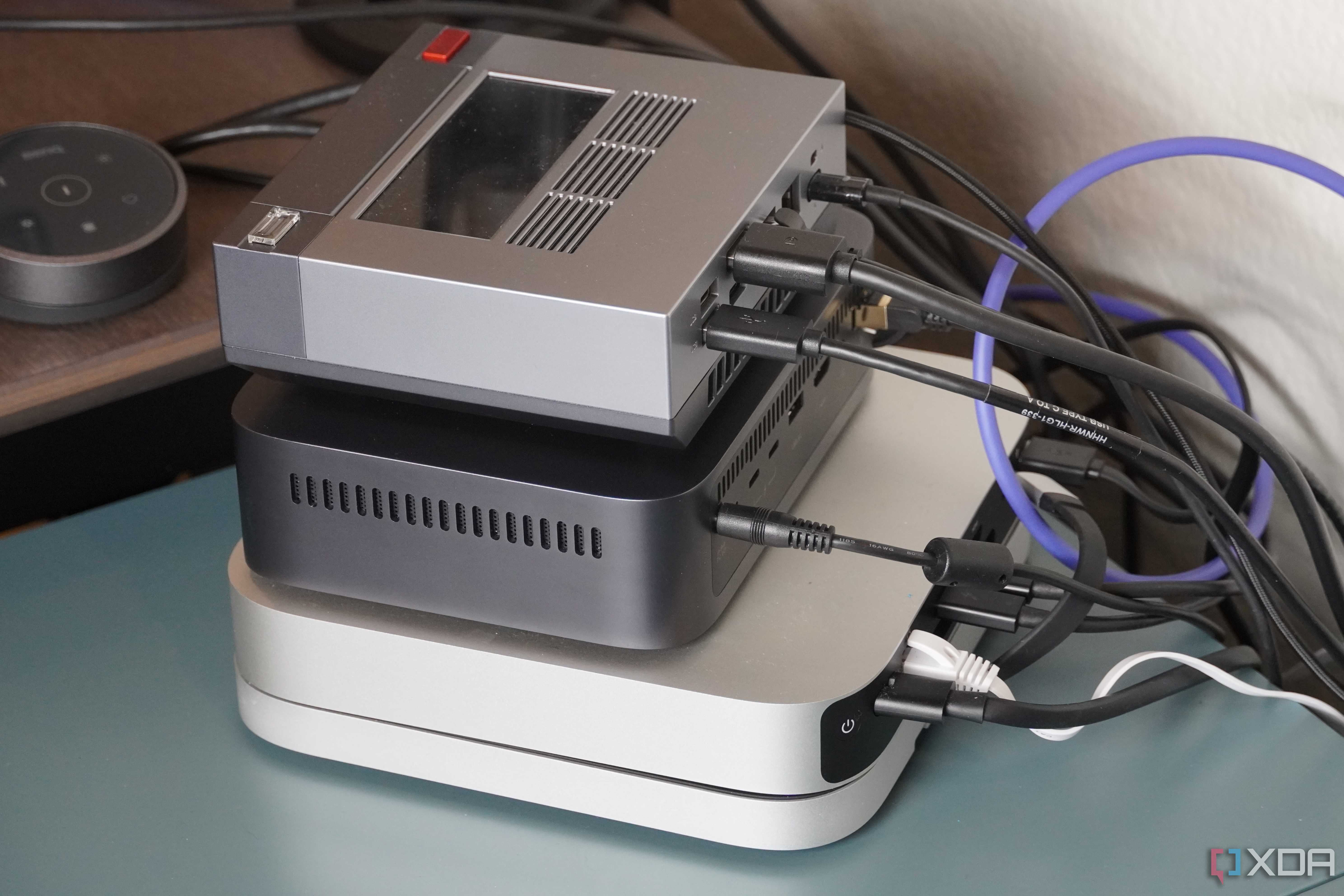 Cables coming out of the Ugreen NAS.
