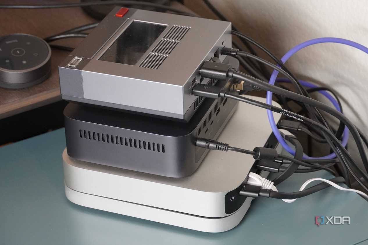 Cables coming out of the Ugreen NAS.