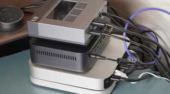 Cables coming out of the Ugreen NAS.