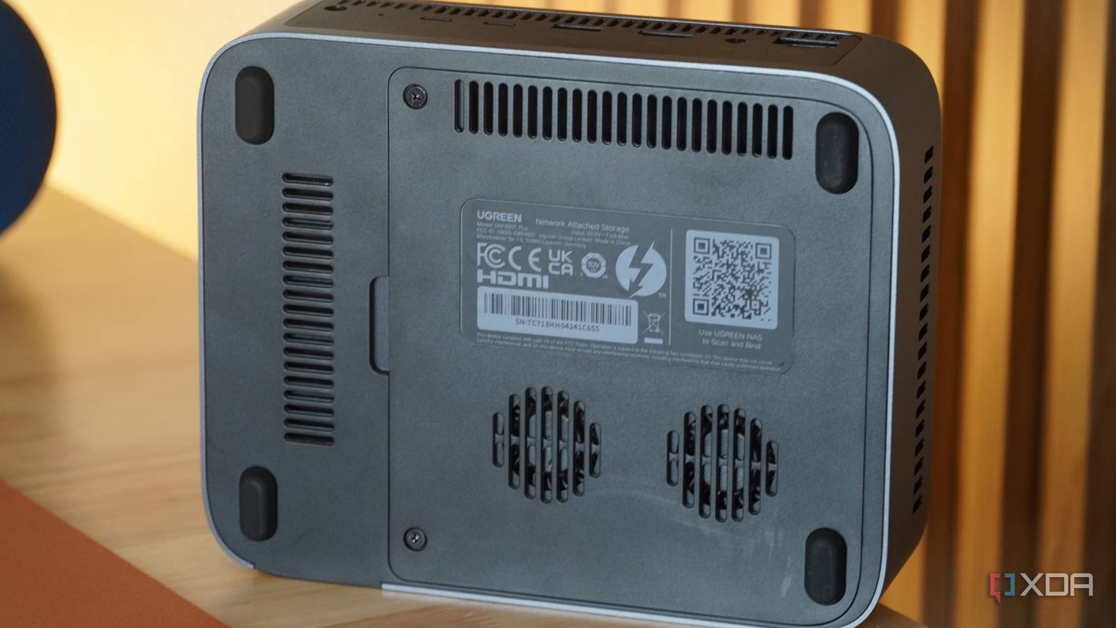 The underside of the Ugreen NAS.