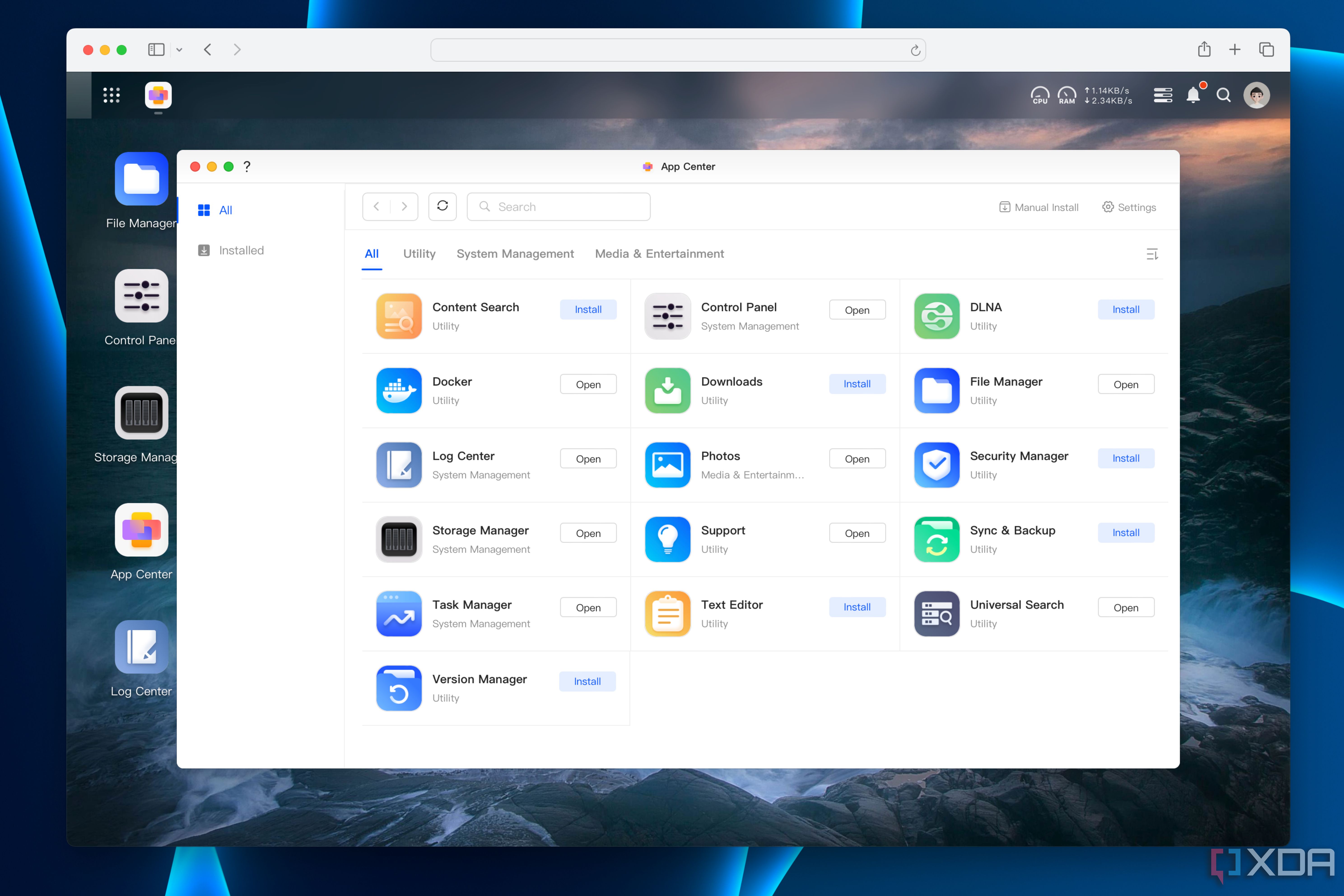 The Ugreen UGOS app center.