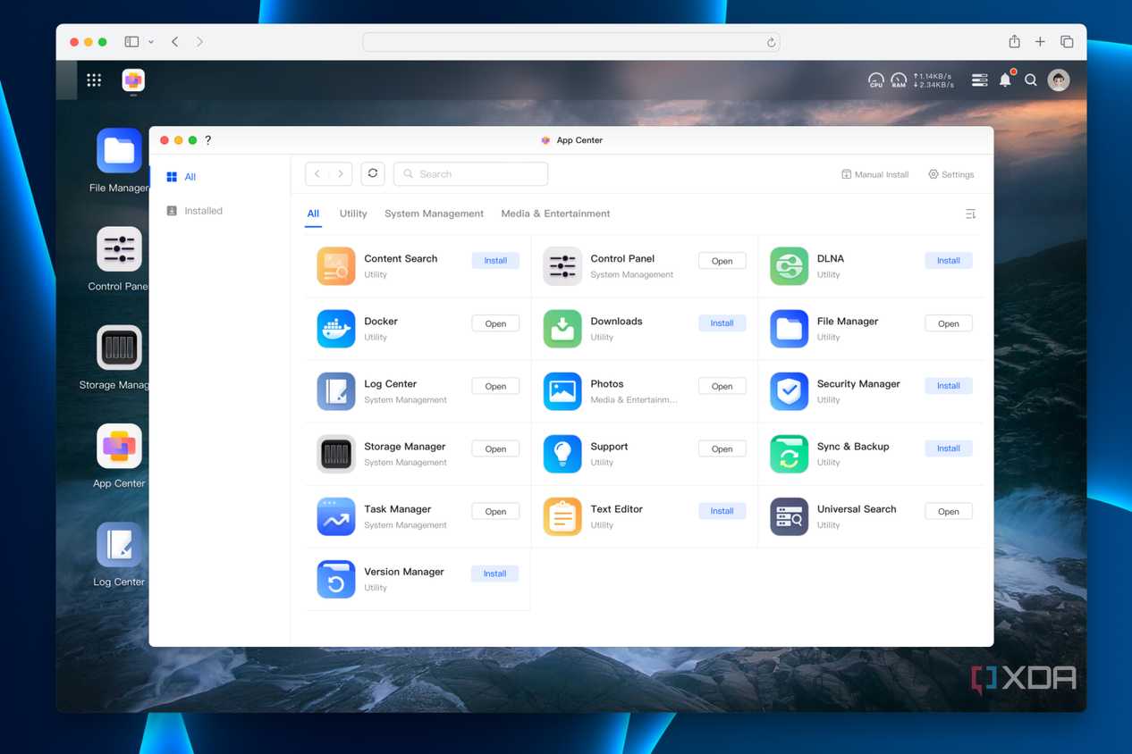 The Ugreen UGOS app center.