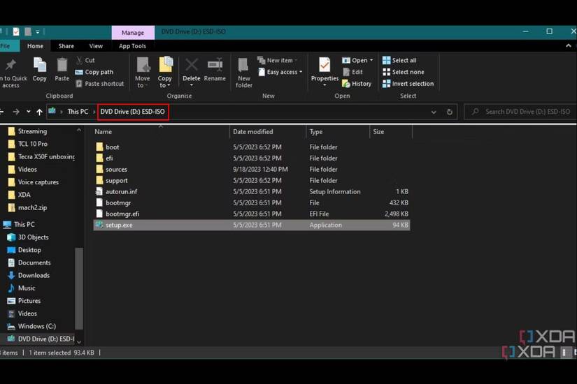 Windows 11 File Explorer screenshot that highlights the DVD Drive.