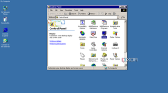Screenshot of Control Panel in Windows 2000