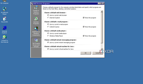 Screenshot of default programs settings in Windows 2000