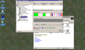 Screenshot of the disk defragmenter in Windows 2000