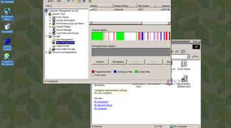 Screenshot of the disk defragmenter in Windows 2000