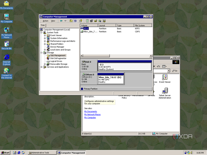 Screenshot of Disk Management in Windows 2000