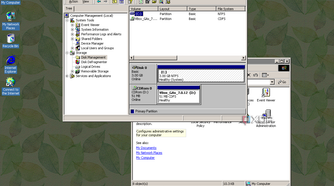 Screenshot of Disk Management in Windows 2000