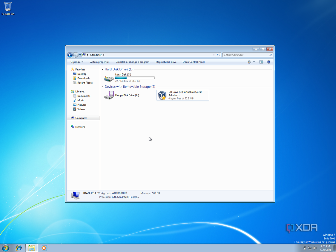 Screenshot of Windows Explorer in Windows 7