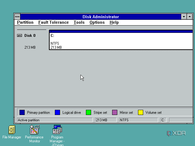 Windows NT disk administrator