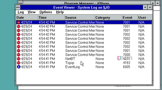 Windows NT Event Viewer