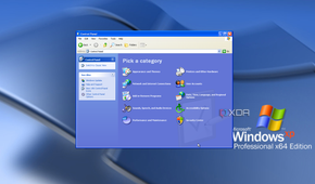 Screenshot of Control Panel in Windows XP