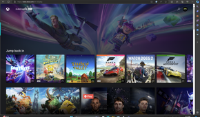 The web game launcher for Xbox Cloud Gaming.