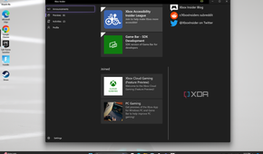 The Xbox Insider Hub app on Windows 11 showing preview options.