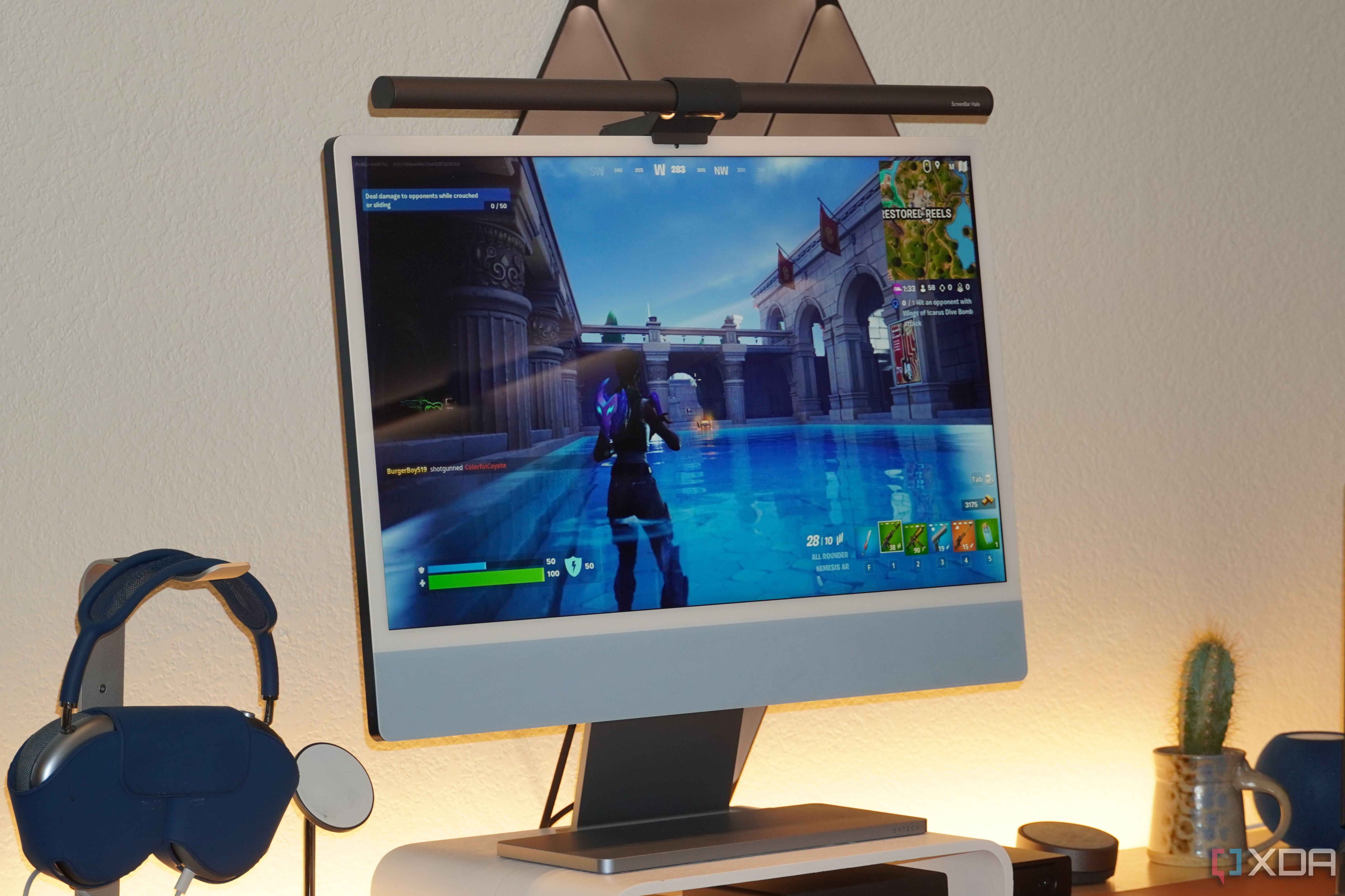 Fortnite running on an iMac with Xbox Cloud Gaming.