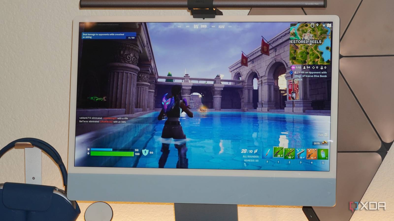 Fortnite running on an iMac with Xbox Cloud Gaming.