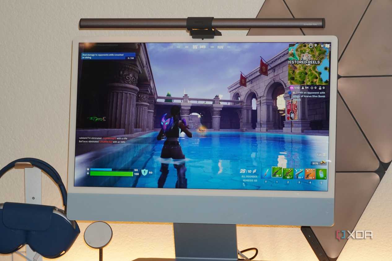 Fortnite running on an iMac with Xbox Cloud Gaming.