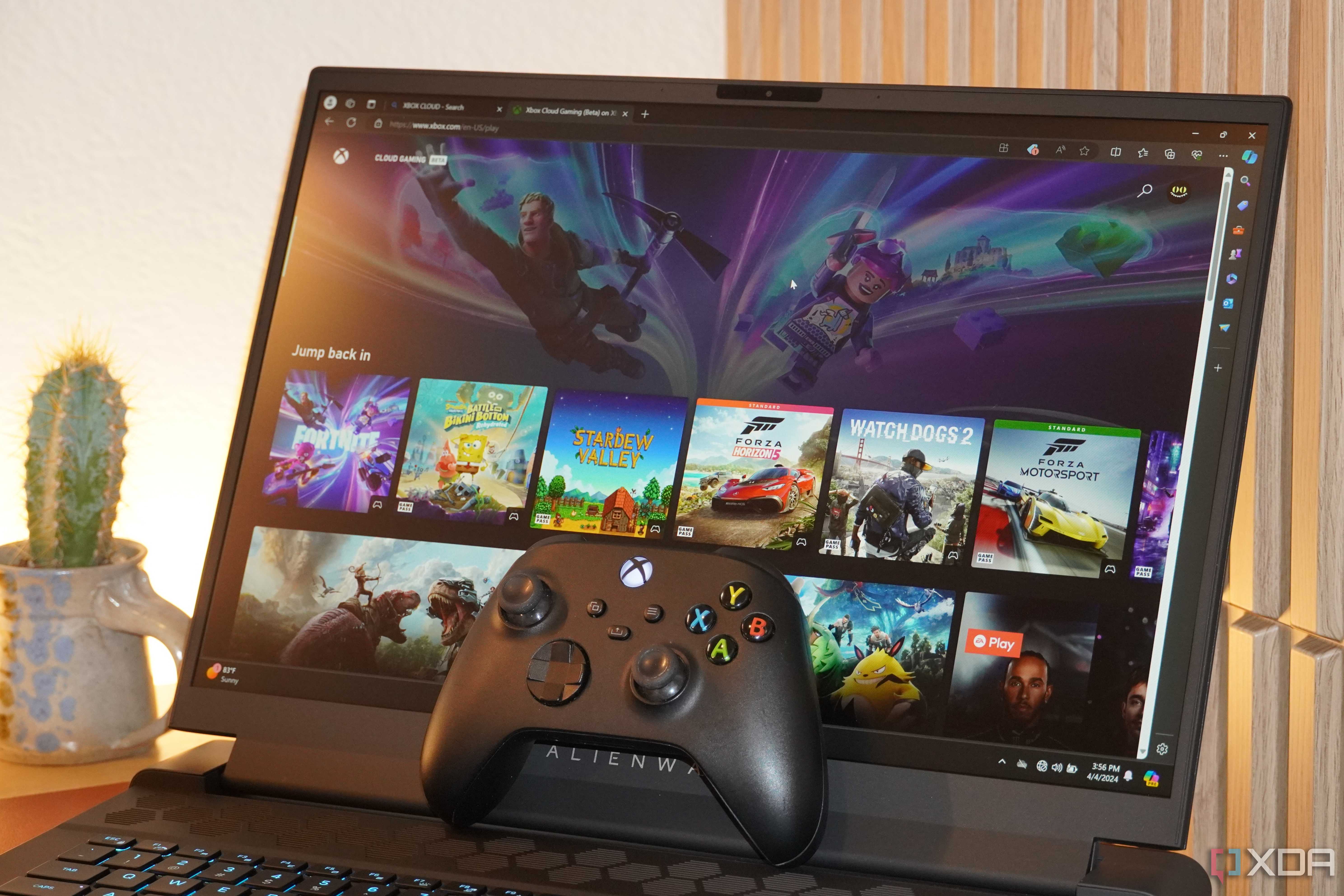 Xbox Cloud Gaming on an Alienware laptop.