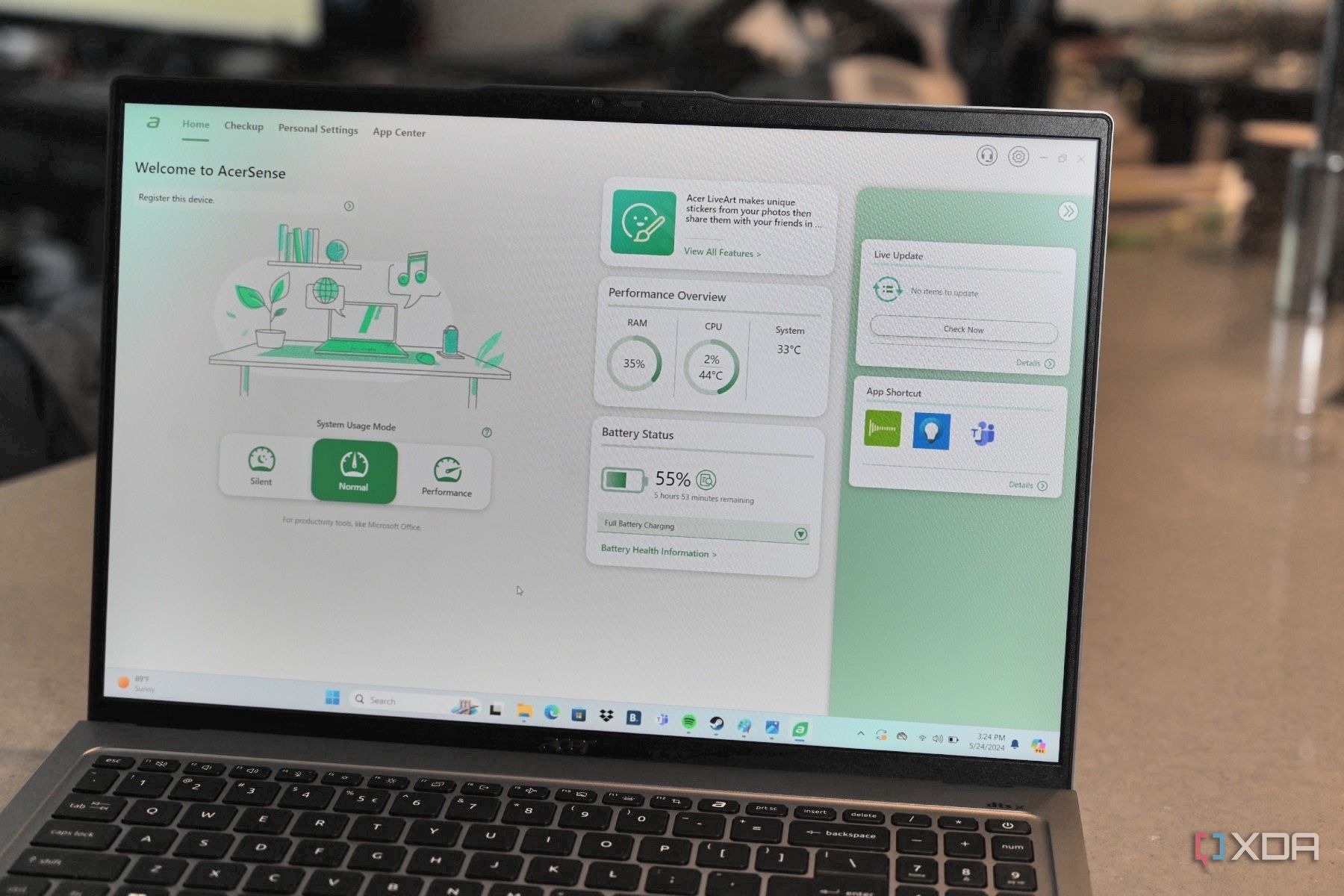 Acer Swift Go 14 (2024) AcerSense software