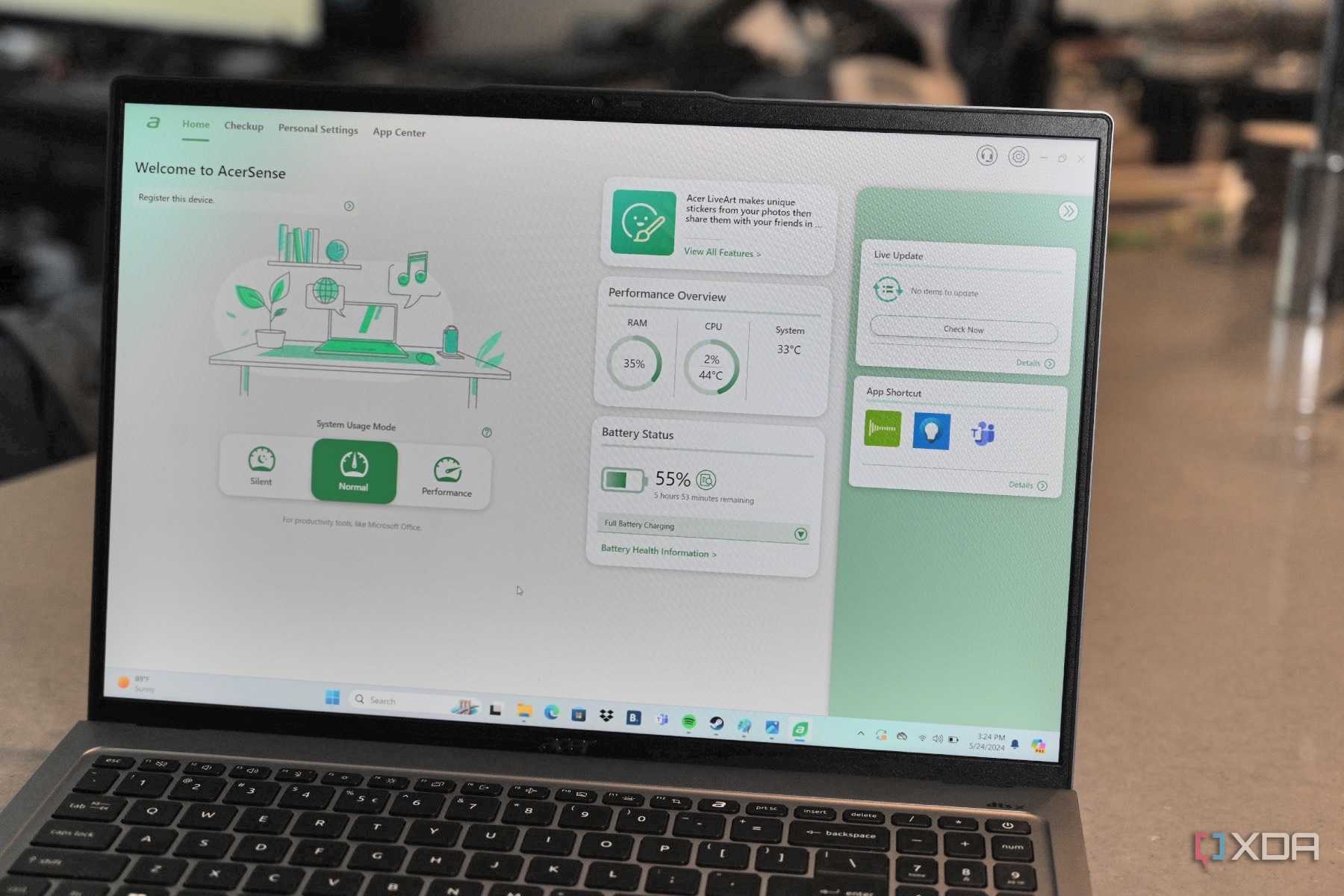 Acer Swift Go 14 (2024) AcerSense software