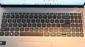 Top down shot of Acer Swift Go 14 (2024) keyboard