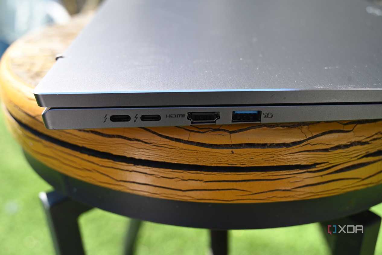Close up shot of Acer Swift Go 16 (2024) left-side ports