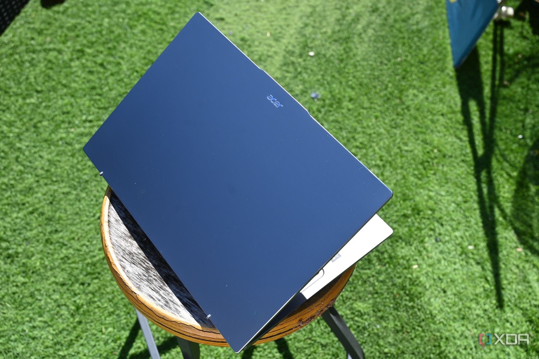 Top shot of Acer Swift Go 14 (2024) half-opened lid